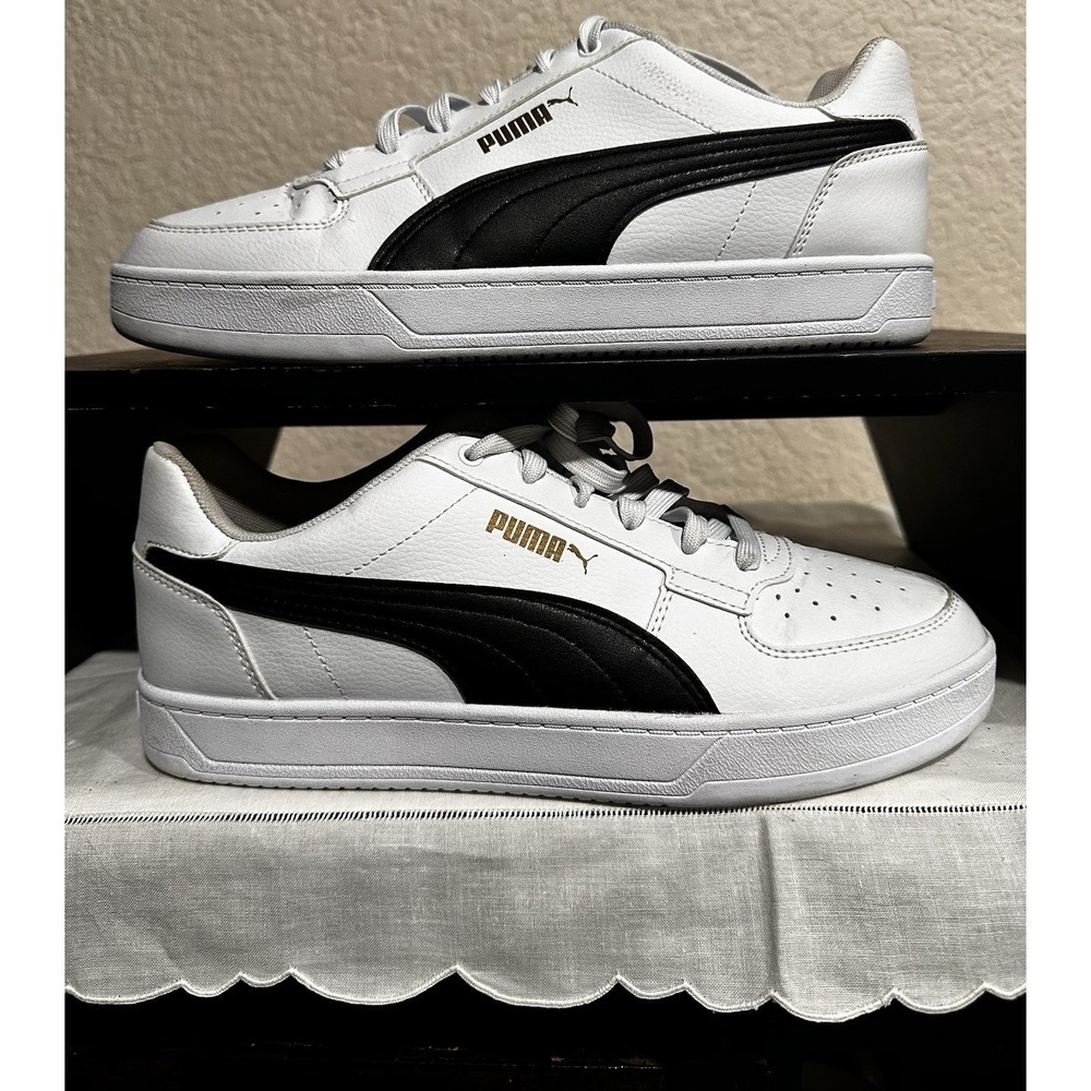 Men's Puma Caven 2.0 Puma White-Puma Black-Gold (392290 03) SIZE 9